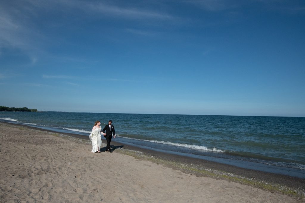 married couple spending time at the beach side